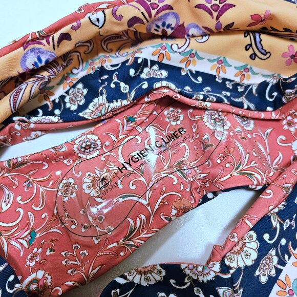 Cupshe Paisley Swirl Lace-Back Bralette & High Waist Bikini Set - Picture 2 of 5